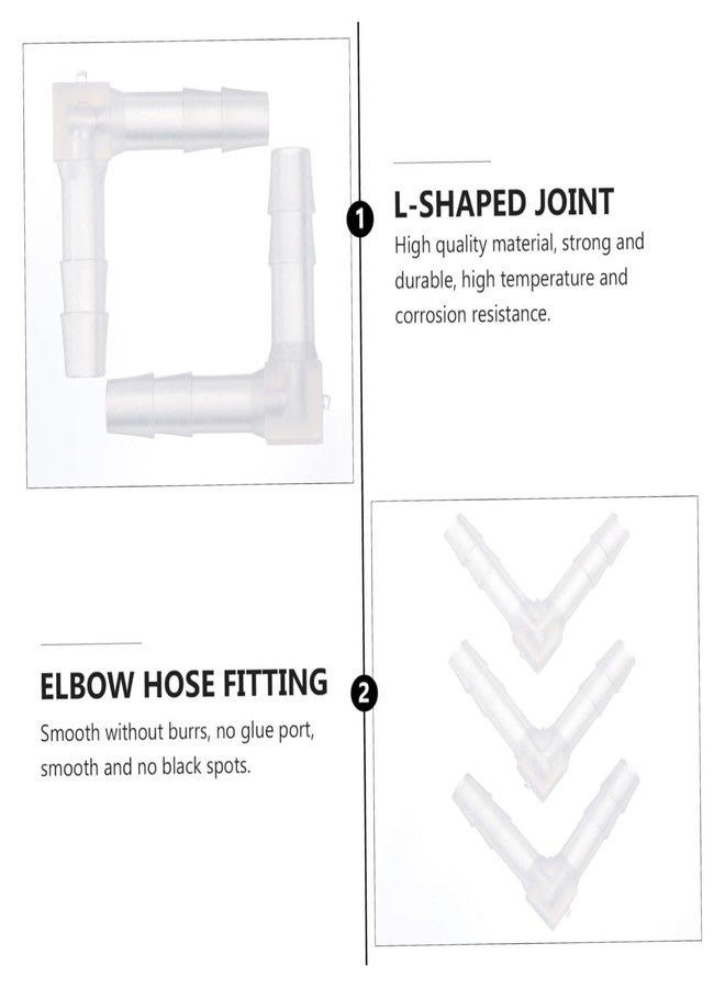 VAYINATO® 20Pcs (White) L-Shaped Plastic Aquarium Tubing Connectors, Aquarium Air Tube Bend Head Connector | Air Tubing Pipe Joint Connector Adapter Air Pump Accessories - Image 5